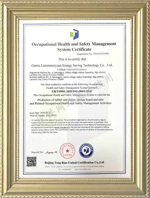 Occupational Health and Safety Management System Certificate